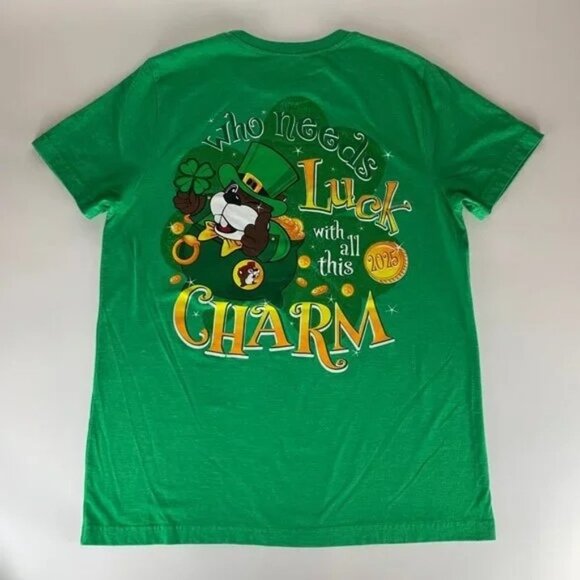 Lot of 2 Buc-ees Green Blue Short Sleeve Crewneck Shirts Mens Large - Picture 3 of 5